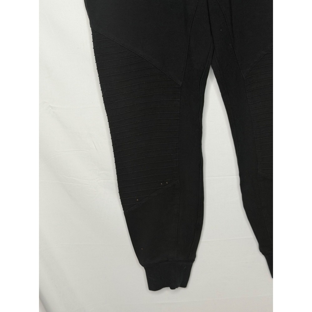 Alo Yoga Moto Jogger Pants Womens XS Black Ribbed Zip Pockets Drawstring Lounge - Picture 6 of 12